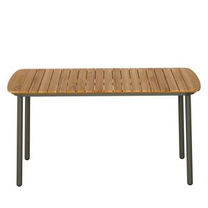 Table de jardin Paia Acacia massif / Acier - Marron/ Anthracite