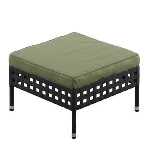 Tabouret de jardin Akona Polyrotin / Tissu - Noir / Gris