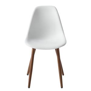 Chaises de jardin Hawi (lot de 2) Matière plastique / Acier - Blanc / Marron