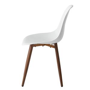 Chaises de jardin Hawi (lot de 2) Matière plastique / Acier - Blanc / Marron