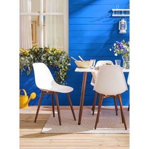 Chaises de jardin Hawi (lot de 2) Matière plastique / Acier - Blanc / Marron