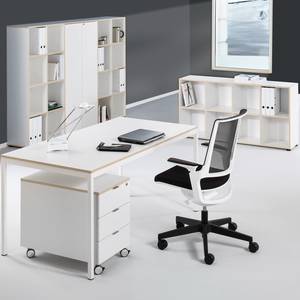 Schreibtisch Alea Weiß /  Schichtholz - Breite: 130 cm