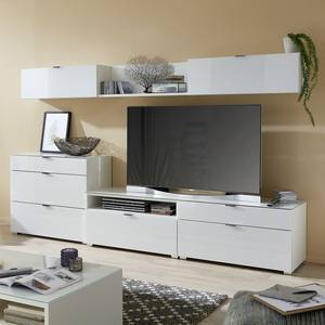 Ensemble meubles TV Gila II (6 éléments) Verre blanc / Blanc