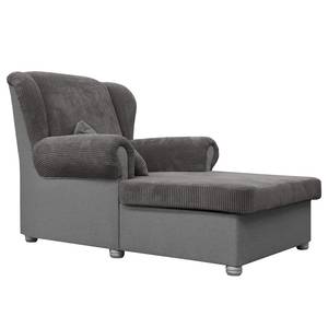 XXL-fauteuil Izabal Ribfluweel - Grijs