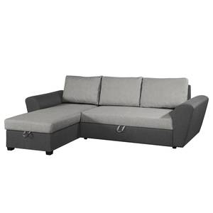 Ecksofa Rufus Webstoff - Grau / Anthrazit - Longchair davorstehend links