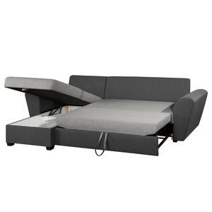 Ecksofa Rufus Webstoff - Grau / Anthrazit - Longchair davorstehend links