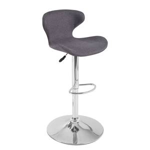 Chaises de bar Kalita (lot de 2) Tissu / Métal - Gris / Chrome