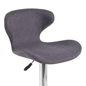 Chaises de bar Kalita (lot de 2) Tissu / Métal - Gris / Chrome