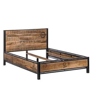 Tweepersoonsbed Iron Beige - Massief hout - 146 x 100 x 212 cm