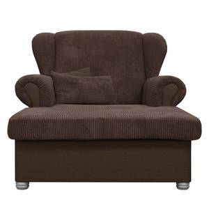 XXL-fauteuil Izabal Ribfluweel - Bruin