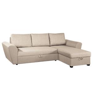 Ecksofa Rufus Webstoff - Kaschmir - Longchair davorstehend rechts