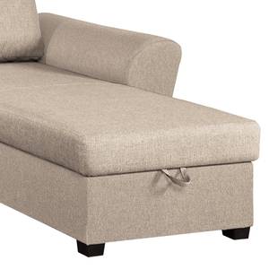 Ecksofa Rufus Webstoff - Kaschmir - Longchair davorstehend rechts