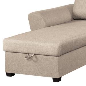 Ecksofa Rufus Webstoff - Kaschmir - Longchair davorstehend links