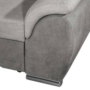 Ecksofa Roseburg Microfaser - Platin - Longchair davorstehend links