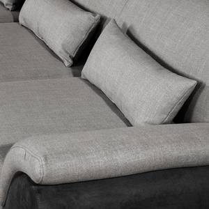 Ecksofa Roseburg Microfaser - Grau - Longchair davorstehend links