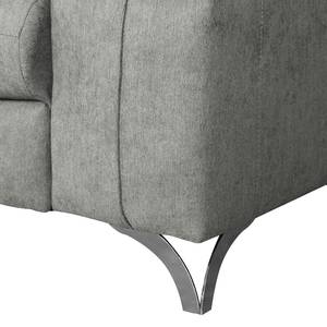 Canapé d'angle Astoria Tissu - Gris - Méridienne longue à gauche (vue de face)
