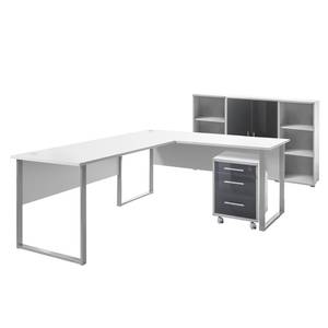 Ensemble de bureau Tux II (5 éléments) Graphite brillant / Gris clair