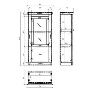 Highboard Lewk I Pinie Weiß Dekor / Pinie Dekor