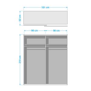 Armoire à portes coulissantes Herzberg Blanc alpin - Largeur : 181 cm