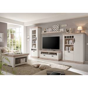 Tv-meubel Lewk I witte pijnboomhouten look/pijnboomhouten look