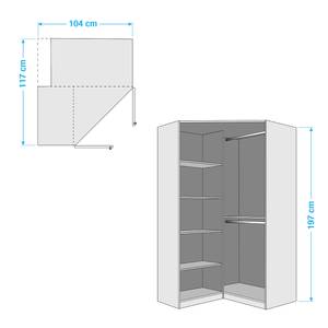 Armoire Freiham Blanc alpin - Blanc alpin - Sans portes miroir