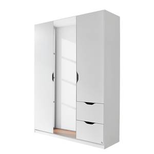 Armoire Freiham Blanc alpin - Largeur : 136 cm - Avec portes miroir