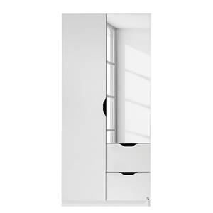 Armoire Freiham Blanc alpin - Largeur : 91 cm - Avec portes miroir