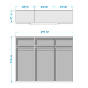 Armoire à portes coulissantes Panorama Gris métallique - Anthracite - Largeur : 271 cm