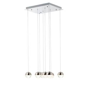 LED-hanglamp Palla II Plexiglas/staal - 8 lichtbronnen