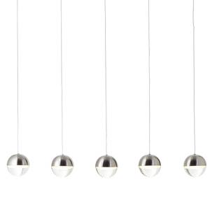 LED-hanglamp Palla I Plexiglas/staal - 5 lichtbronnen
