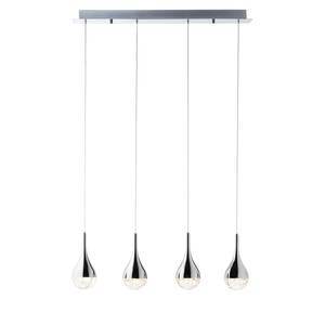 LED-hanglamp Frizzante Glas/staal - Aantal lichtbronnen: 4