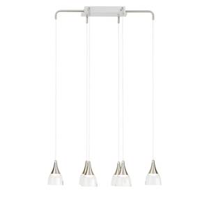 LED-hanglamp Moon II Glas/staal - 6 lichtbronnen