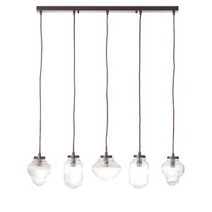 Hanglamp Tanic III Melkglas/staal - 5 lichtbronnen