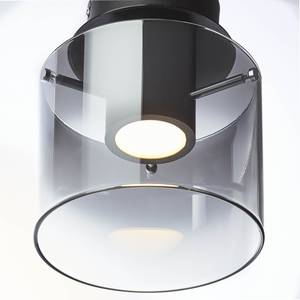 LED-plafondlamp Beth I Glas/staal - 1 lichtbron - Zwart