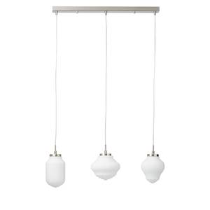 Hanglamp Tanic II Melkglas/staal - 3 lichtbronnen - Wit