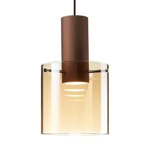 Suspension Beth I Verre / Acier - 1 ampoule - Marron