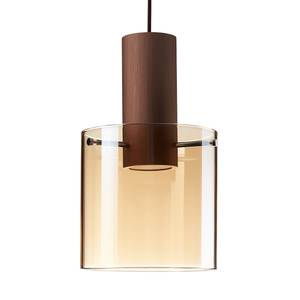 Suspension Beth II Verre / Acier - 2 ampoules - Marron