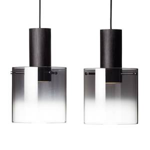 LED-Pendelleuchte Beth II Glas / Stahl - 2-flammig - Schwarz