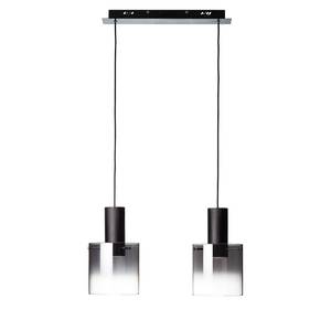 LED-hanglamp Beth II Glas/staal - 2 lichtbronnen - Zwart