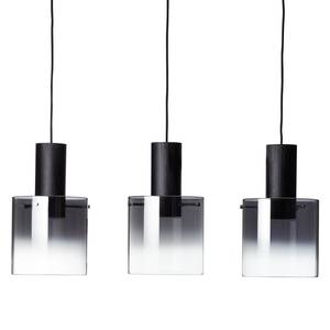 Suspension Beth III Verre / Acier - 3 ampoules - Noir