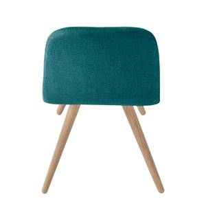 Stoelen Stave I (set van 2) Geweven stof/massief eikenhout - licht eikenhout - Turquoise - Beige