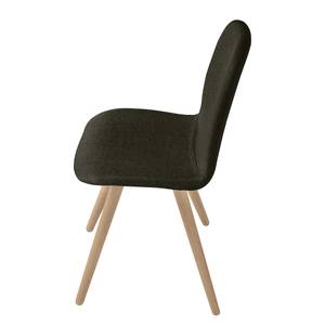 Stoelen Stave I (set van 2) Geweven stof/massief eikenhout - licht eikenhout - Bruin - Beige