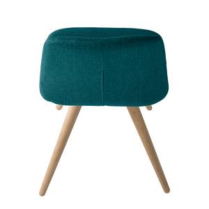 Stoelen Stave III (set van 2) Geweven stof/massief eikenhout - licht eikenhout - Turquoise - Beige