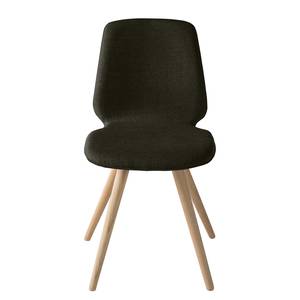 Stoelen Stave III (set van 2) Geweven stof/massief eikenhout - licht eikenhout - Bruin - Beige