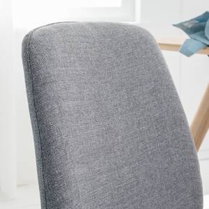 Chaises capitonnées Stave III (lot de 2) Tissu / Chêne massif - Chêne clair - Gris clair - Beige