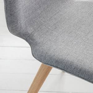 Chaises capitonnées Stave III (lot de 2) Tissu / Chêne massif - Chêne clair - Gris clair - Beige