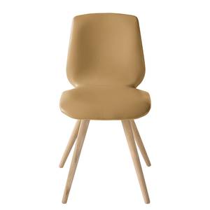 Stoelen Stave IV (set van 2) Geweven stof/massief eikenhout - licht eikenhout - Aardekleurig - Beige