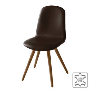 Chaises capitonnées Stave II (lot de 2) Tissu / Noyer massif - Noyer - Marron - Noir