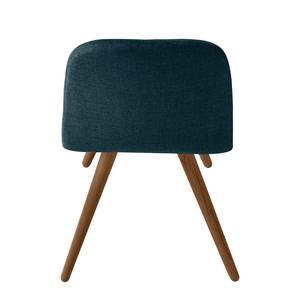 Stoelen Stave I (set van 2) Geweven stof/massief walnotenhout - walnotenhout - Donkerblauw - Bruin