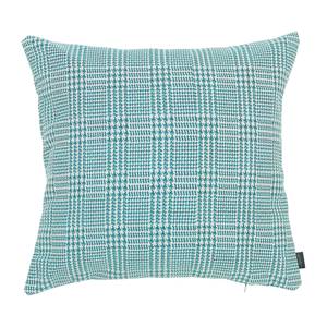 Coussin décoratif Olet Glencheck Tissu - Turquoise / Crème